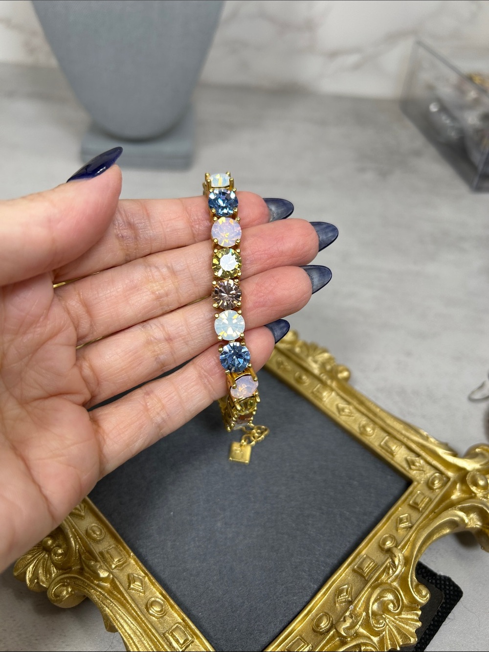 Park Lane Pastel Impression Multi-Color Swarovski Crystal Tennis Bracelet - Picture 9 of 11
